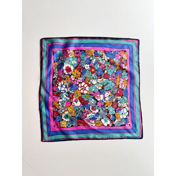 Vintage LIBERTY Floral Silk Habotai 16.5" x 16.5" Square Scarf - Picture 2 of 10